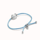 Blue cord bracelet with a pearl